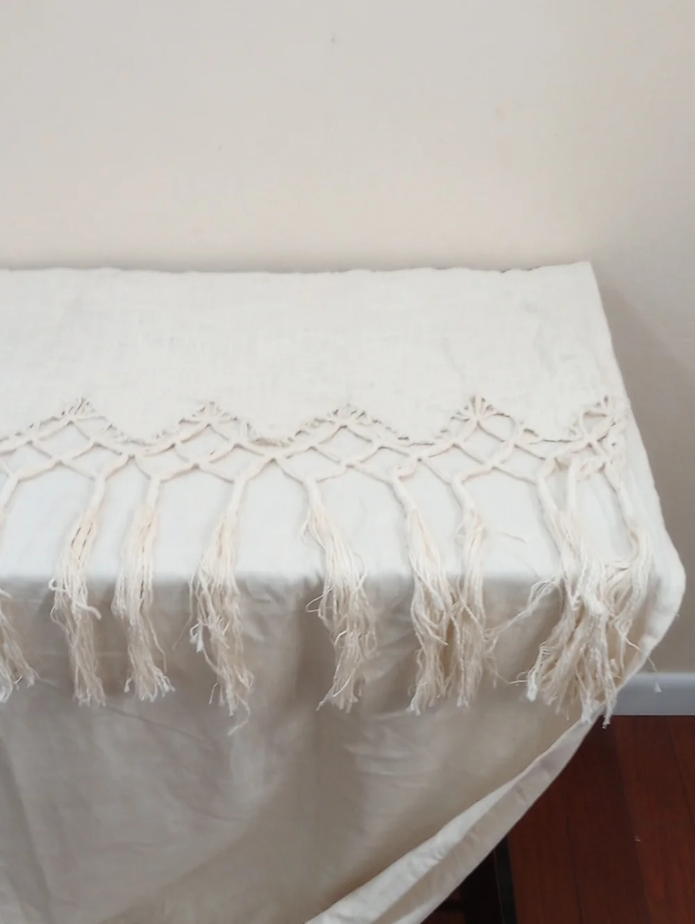 Anthropologie Knotted Macrame Curtain Ivory - 50